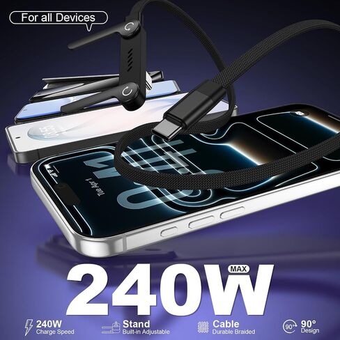 Invisible Stand Type C Charger Cable for Samsung S26 Ultra S25 A27 A37 A17 in Saudi Arabia