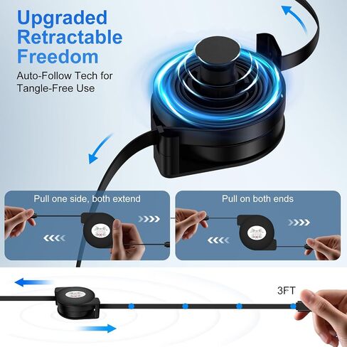 Retractable USB C Cable 3FT, Fast Samsung USB C to C Car Charger Cord 20W in Saudi Arabia