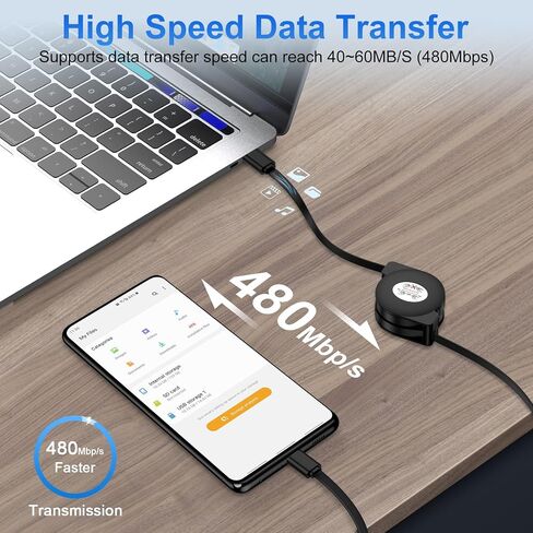 Retractable USB C Cable 3FT, Fast Samsung USB C to C Car Charger Cord 20W in Saudi Arabia
