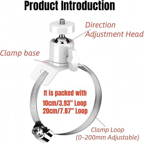 2-Pack White CCTV Security Mounting Bracket with 360° Rotatable Ball Head, 1/4" Screw Pole Column Mount Compatible with Arlo/Eufy/Ring/Wyze/Oculus Sensor, SLR Cameras/Tripods/Light Brackets in Saudi Arabia