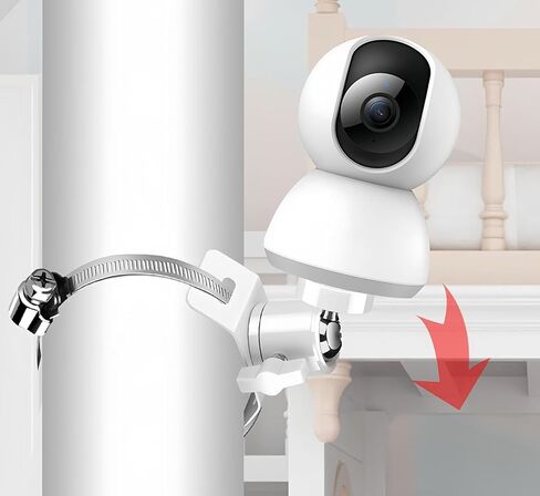 2-Pack White CCTV Security Mounting Bracket with 360° Rotatable Ball Head, 1/4" Screw Pole Column Mount Compatible with Arlo/Eufy/Ring/Wyze/Oculus Sensor, SLR Cameras/Tripods/Light Brackets in Saudi Arabia