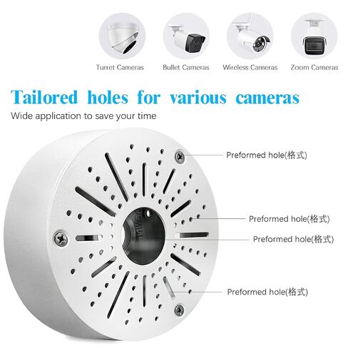(Outdoor Security Camera Junction Box) Universal Junction Box for Bullet Dome Turret Cameras & Solar Panel, CCTV Base Box Hide Cable, Wall Ceiling Mount Bracket, Metal Electric Enclosure 8 Packs in Saudi Arabia