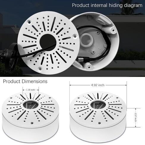 (Outdoor Security Camera Junction Box) Universal Junction Box for Bullet Dome Turret Cameras & Solar Panel, CCTV Base Box Hide Cable, Wall Ceiling Mount Bracket, Metal Electric Enclosure 8 Packs in Saudi Arabia