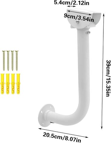 Universal Solar Panel Wall Mount Bracket, Compatible with Ring, Arlo, Eufy, Wyze, Reolink and More, 15.7 in L-Shape Arm with Adjustable Multi-Angle Tilt Head in Saudi Arabia