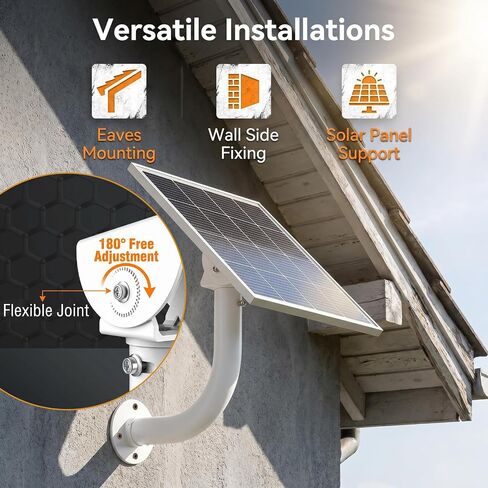 Universal Solar Panel Wall Mount Bracket, Compatible with Ring, Arlo, Eufy, Wyze, Reolink and More, 15.7 in L-Shape Arm with Adjustable Multi-Angle Tilt Head in Saudi Arabia