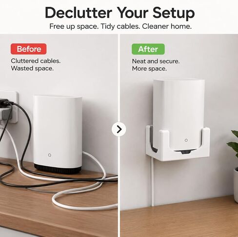SplashNColor Wall Mount for Eufy Security HomeBase 3 – Space-Saving Vertical Bracket | No-Drill Option Available | Secure Fit Shelf with Cable Management | Home Security Hub Organizer in Saudi Arabia