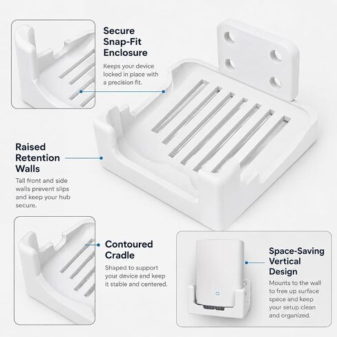 SplashNColor Wall Mount for Eufy Security HomeBase 3 – Space-Saving Vertical Bracket | No-Drill Option Available | Secure Fit Shelf with Cable Management | Home Security Hub Organizer in Saudi Arabia