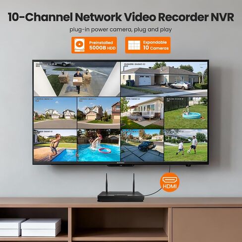 10CH 4K NVR with Built‑in WiFi 6 Router, Home Security Recorder in Saudi Arabia