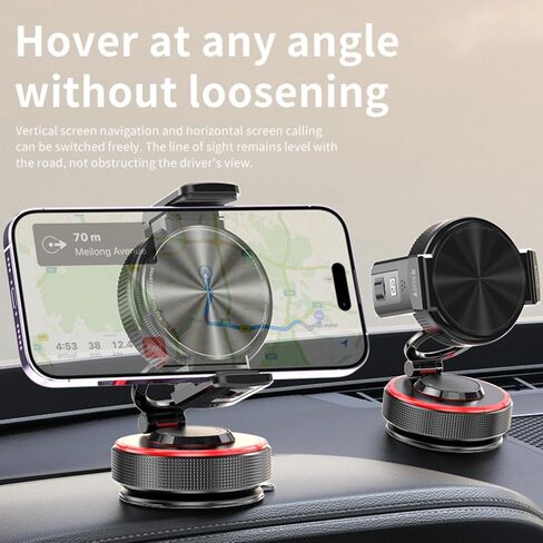 2026 Upgraded Vacuum Magnetic Mobile Phone Holder Cars for Magsafe Car Mount, Elastic Double Clamp and Magnetic Dual Mode, Mobile Phone Holder for iPhone17 Pro Max 16 15 14 13 12 & Samsun in Saudi Arabia