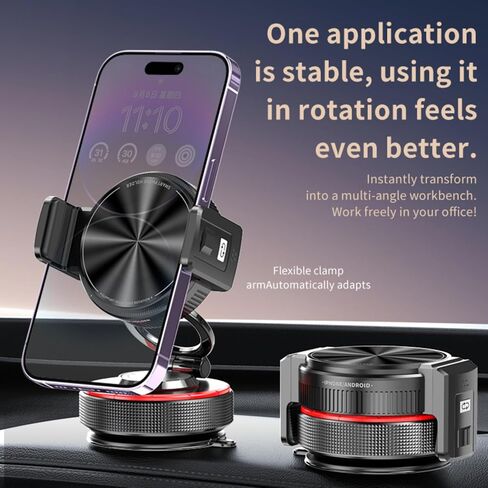 2026 Upgraded Vacuum Magnetic Mobile Phone Holder Cars for Magsafe Car Mount, Elastic Double Clamp and Magnetic Dual Mode, Mobile Phone Holder for iPhone17 Pro Max 16 15 14 13 12 & Samsun in Saudi Arabia