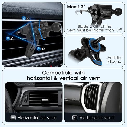 Universal Car Vent Phone Holder Mount with Extension Arm: [360° Rotation & Adjustable Length] for Optimal Viewing Angle, Fits Most Phones with Case in Saudi Arabia
