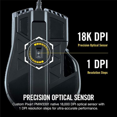 CORSAIR IRONCLAW RGB - FPS and MOBA Gaming Mouse - 18,000 DPI Optical Sensor - Backlit RGB LED, Black (Renewed) in Saudi Arabia