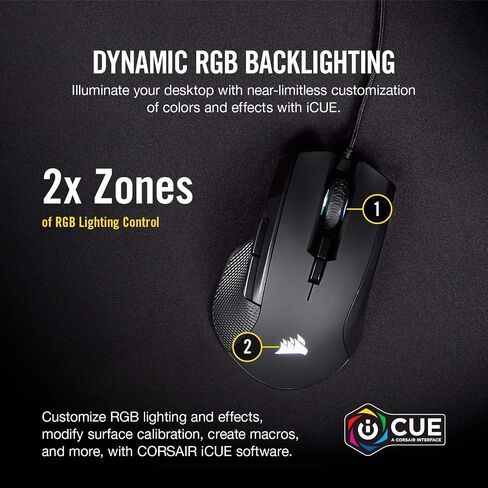 CORSAIR IRONCLAW RGB - FPS and MOBA Gaming Mouse - 18,000 DPI Optical Sensor - Backlit RGB LED, Black (Renewed) in Saudi Arabia