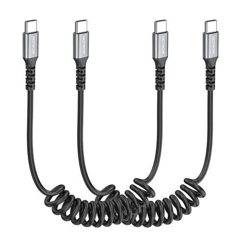 Short USB C to USB C Cable 1FT 2Pack,Coiled USB C to C Cable for Car in Saudi Arabia