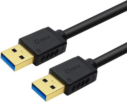 DTECH USB Type A 3.0 Cable 6 ft Male to Male High Speed Data Cord in Black in Saudi Arabia
