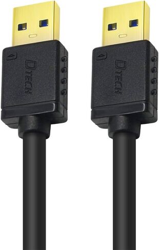 DTECH USB Type A 3.0 Cable 6 ft Male to Male High Speed Data Cord in Black in Saudi Arabia