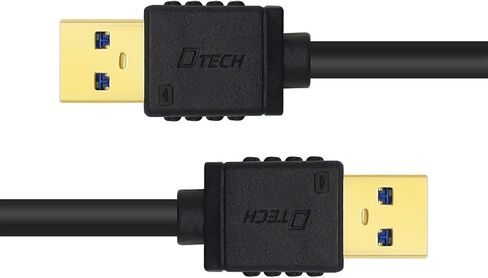 DTECH USB Type A 3.0 Cable 6 ft Male to Male High Speed Data Cord in Black in Saudi Arabia