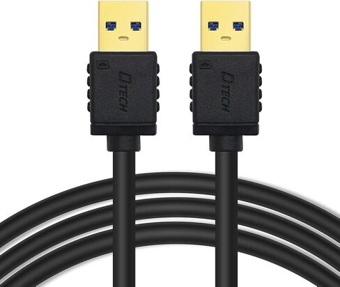 DTECH USB Type A 3.0 Cable 6 ft Male to Male High Speed Data Cord in Black in Saudi Arabia