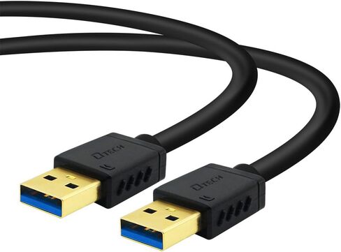 DTECH USB Type A 3.0 Cable 6 ft Male to Male High Speed Data Cord in Black in Saudi Arabia