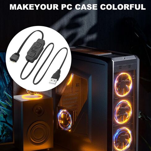 XMSJSIY 5V 3Pin ARGB Controller USB Power Supply RGB PC Fan Controller-2PCS in Saudi Arabia