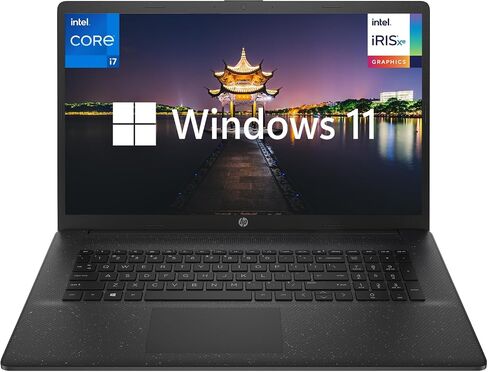 HP 17.3" Business Laptop Computer, Intel Core i7-1255U 10-Core Processor, 16GB RAM 512GB SSD, Intel Iris X Graphics, Windows 11 Home, HD+ LED Display, Numeric Keypad, Jet Black in Saudi Arabia