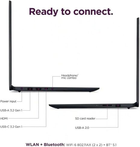 Lenovo 2026 IdeaPad 1i 15.6" FHD Laptop,with Lifetime Office,13th Gen Intel Core i5-1335U,8GB RAM, 256GB SSD,Intel Iris Xe Graphics Win 11 Pro,Wi-Fi 6,10 Hr Battery Life Abyss Blue in Saudi Arabia