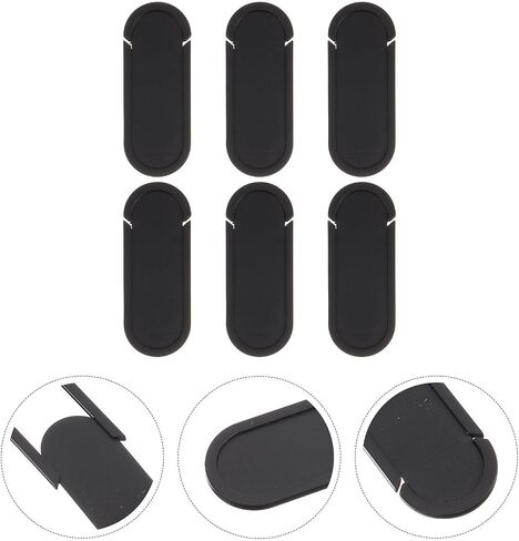 6pcs Webcam Privacy Covers for Laptop and Webcam, Sliding Black in Saudi Arabia