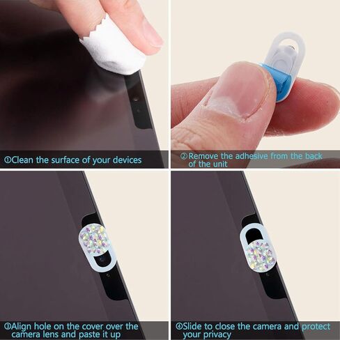 4 Pack Rhinestone Webcam Cover Slides for Laptop and Phone Privacy in Saudi Arabia
