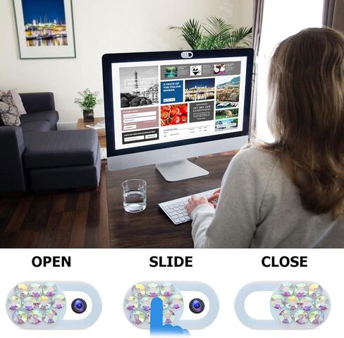 4 Pack Rhinestone Webcam Cover Slides for Laptop and Phone Privacy in Saudi Arabia