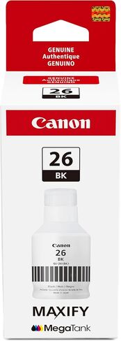 Canon GI-26 Genuine Pigment Black Ink Bottle, Compatible with MegaTank GX7120, GX6120, GX5120, GX6020, GX7020, GX6021, GX7021, GX5020, GX4020, and GX3020 Printers in Kuwait