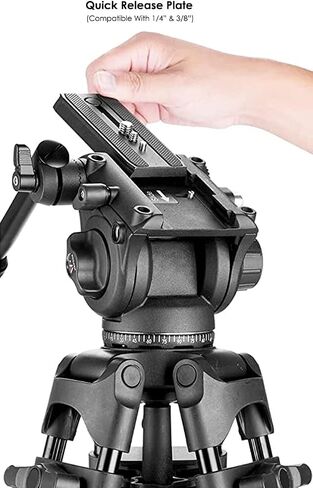 Professional Quad Tube Aluminium 72" Tripod for Sony PXW-X70 (Fluid Head) in Saudi Arabia