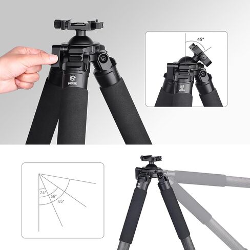 MK364C Carbon Fiber Hunting Tripod with 52mm Lever Ball Head, 66lbs Load Arca Quick Release, 4-Section Legs Lightweight Tripod for Camera Spotting Scope Wildlife Outdoor Photography in Saudi Arabia