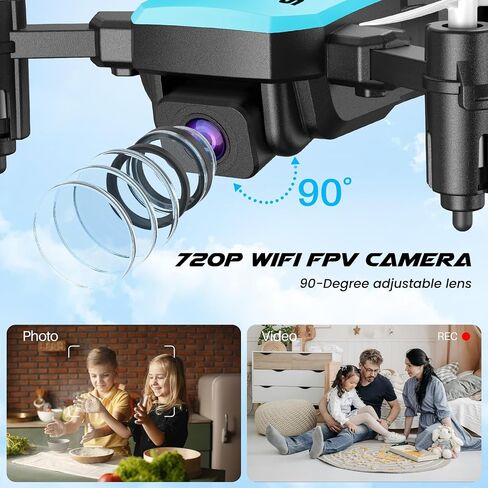 SIMREX Mini Drone with 720P Camera for Kids & Beginners - Foldable RC Quadcopter, Optical Flow Positioning, Altitude Hold, 3D Flip, 2 Batteries 20Min Flight, Safe & Easy Indoor Outdoor Flying Toy Gift (Blue) in Saudi Arabia