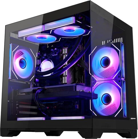 Panorama AI-Optimized Gaming PC 5070 12GB Gaming PC Desktop, AMD Ryzen 7 7800X3D 4.2 GHz, 1TB PCIe SSD,32GB DDR5 RAM, 650W PSU,Win 11-RGB Prebuilt Computer, Black in Saudi Arabia