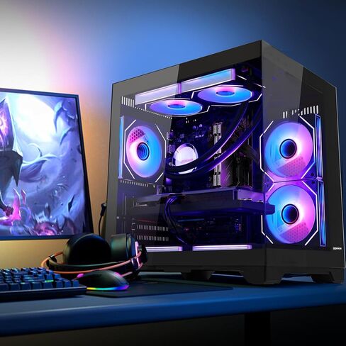 Panorama AI-Optimized Gaming PC 5070 12GB Gaming PC Desktop, AMD Ryzen 7 7800X3D 4.2 GHz, 1TB PCIe SSD,32GB DDR5 RAM, 650W PSU,Win 11-RGB Prebuilt Computer, Black in Saudi Arabia