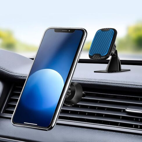 Magnetic Car Mount - 2-in-1 Car Phone Holder for Dash & Vent Mounting | 360° Rotation | Ultra-Strong Grip for All Phones【Super Magnets】 | Cell Phone Holders for Your Car Accessories in Saudi Arabia