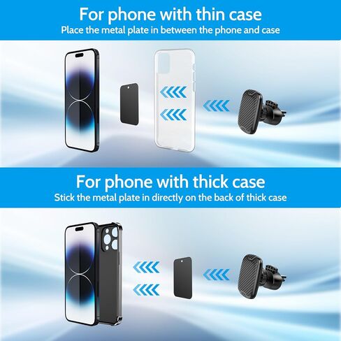 Magnetic Car Mount - 2-in-1 Car Phone Holder for Dash & Vent Mounting | 360° Rotation | Ultra-Strong Grip for All Phones【Super Magnets】 | Cell Phone Holders for Your Car Accessories in Saudi Arabia