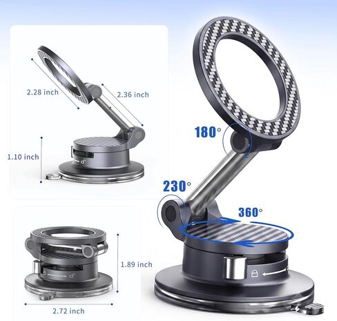 Closima for MagSafe Car Phone Holder [90+ LBS Strongest Suction & 4000gf Magnet] 360° Adjustable Phone Holders for Your Car, Cell Phone Car Mount for iPhone & Android in Saudi Arabia