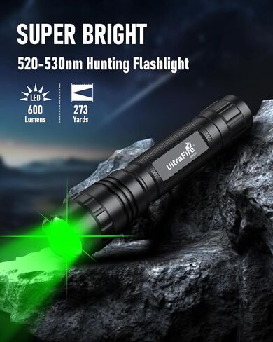 ULTRAFIRE 501GX Green LED Hunting Flashlight Kit, 600 Lumens, 520-530nm in Saudi Arabia