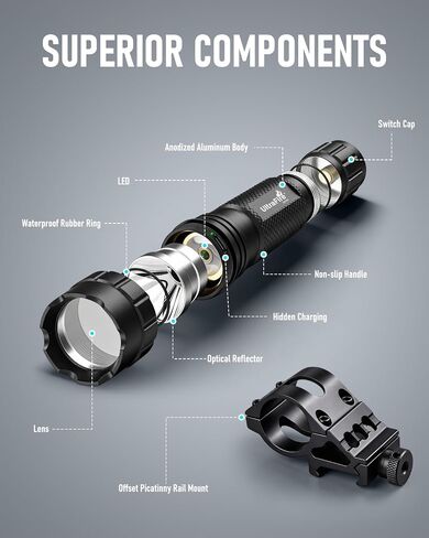 ULTRAFIRE 501GX Green LED Hunting Flashlight Kit, 600 Lumens, 520-530nm in Saudi Arabia
