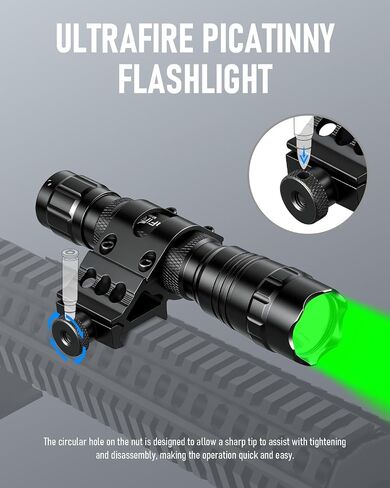 ULTRAFIRE 501GX Green LED Hunting Flashlight Kit, 600 Lumens, 520-530nm in Saudi Arabia
