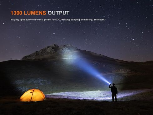 Fenix PD26R ACE 1300 Lumen Rechargeable EDC LED Flashlight Compact Dual Switch for Everyday Carry Tactical Duty Camping Outdoor Use w/EdisonBright Acc. case in Saudi Arabia