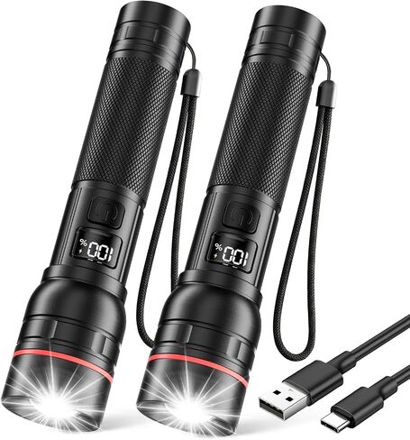 RECHOO Rechargeable Flashlights 2 Pack, Super Bight Flashlight High Lumens in Saudi Arabia