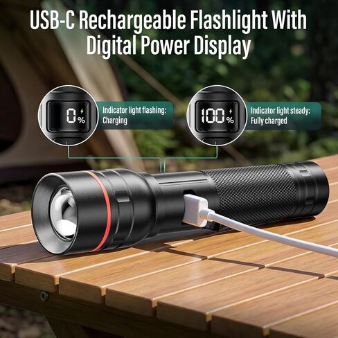 RECHOO Rechargeable Flashlights 2 Pack, Super Bight Flashlight High Lumens in Saudi Arabia