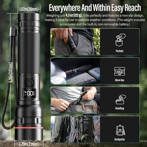 RECHOO Rechargeable Flashlights 2 Pack, Super Bight Flashlight High Lumens in Saudi Arabia