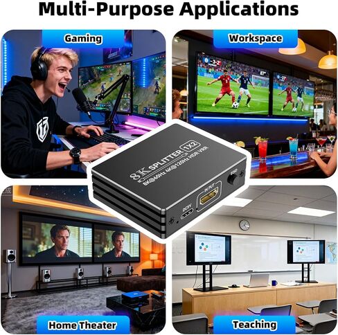 BolAAzuL HDMI 2.1 Splitter 1 in 2 Out 4K 120Hz w/ 8K HDMI Cable & Power in Saudi Arabia