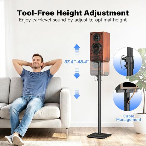 XINLEI Speaker Stands Pair for Surround Sound Height Adjustable 37.4"-48.4" in Saudi Arabia