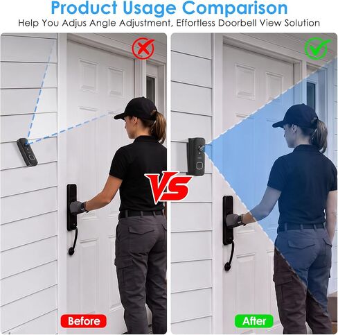 Vinyl Siding Mount for Blink Wired/ Battery Doorbell 2K+, Adjustable Angle Doorbell Wedge Corner Mounting Bracket Kit for Blink Doorbell Camera Solve Siding Tilt Problem(4" Standard Vinyl Siding Only) in Saudi Arabia