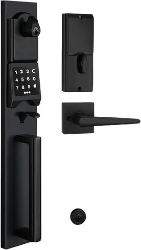 Smart Keypad Deadbolt Handleset for Exterior Single Door in Matte Black Finish, MDHST2016DB-E in Saudi Arabia