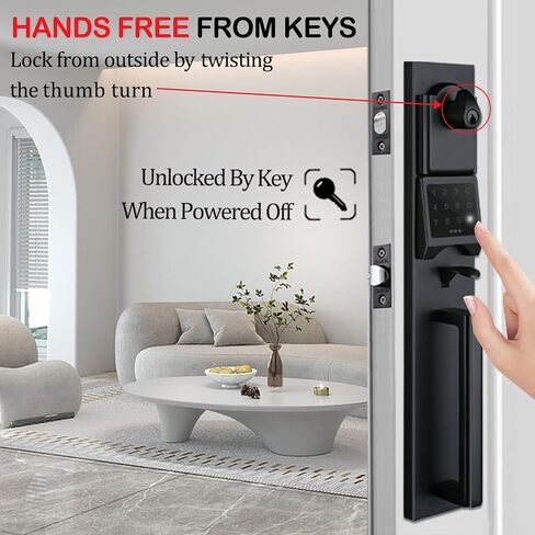 Smart Keypad Deadbolt Handleset for Exterior Single Door in Matte Black Finish, MDHST2016DB-E in Saudi Arabia